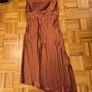 Petal & Pup Rust Satin Gown